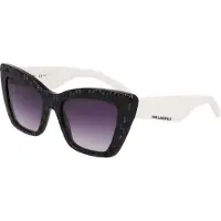 Karl Lagerfeld KL6158S Unisex-Sonnenbrille Vollrand Cat Eye Acetat-Gestell, schwarz