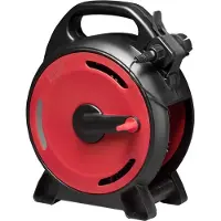 Konstsmide Micro LED Compactlights mit Kabelaufroller, schwarz-rot, 400 warm weiße Dioden, 30V Außentrafo, 6W, schwarzes Kabel-3844-100