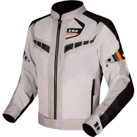 LS2 Garda Air Motorrad Textiljacke, hellgrau/orange, 5XL