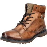 Bugatti Herren Schnürstiefeletten/ Boots Braun Glattleder Größe: 45