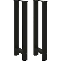 vidaXL Bartischbeine Schwarz 2 Stk. 40x(100-101) cm Stahl