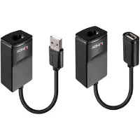 Lindy 43365, Netzwerksender & -empfänger, 60 m, 12 Mbit/s, Cat5e, Cat6, Schwarz, Kunststoff