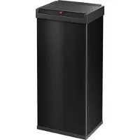 Hailo Big-Box Swing XL Mülleimer - 1 x 52 Liter - selbstschließender Schwingdeckel - Stahlblech - Müllbeutel-Klemmrahmen - Mülleimer Küche rechteckig - Abfalleimer Germany - schwarz