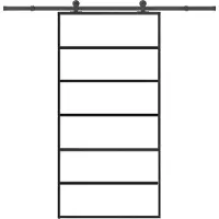 vidaXL Schiebetür mit Beschlag 102x205 cm ESG-Glas & Aluminium