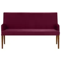 Niehoff Colorado Komfortbank Wild-Nussbaum, Microfaser Nirvana rot Indoor Möbel: Breite ca. 200cm
