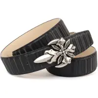 Anthoni Crown Ledergürtel , Damen, Gr. 80, schwarz, Rindsleder, Gürtel Ledergürtel