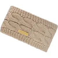 Chillouts Stirnband "Yoko Headband", Damen, beige, Grobstrick, Materialmix, Zopfmuster, unifarben, Mützen Stirnband, mit geflochtenem Muster