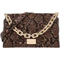 IDEAL OF SWEDEN , Handtasche Modell Leia mit Schlangenmuster und abnehmbarer Schulterkette, Braun