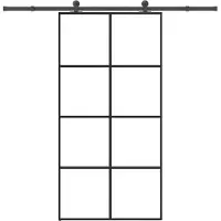 vidaXL Schiebetür mit Beschlag 102,5x205 cm ESG-Glas & Aluminium