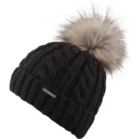Chillouts Bommelmütze "Joan Hat" Mit Fake-Fur Pom Pom, Zopfmuster