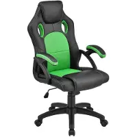 Juskys Racing Schreibtischstuhl Montreal (grün) - Gaming Stuhl ergonomisch, höhenverstellbar & gepolstert, bis 120 kg - Bürostuhl Drehstuhl