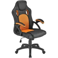Juskys Racing Schreibtischstuhl Montreal (orange) - Gaming Stuhl ergonomisch, höhenverstellbar & gepolstert, bis 120 kg - Bürostuhl Drehstuhl