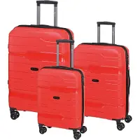 CHECK.IN 3-tlg. Kofferset MEMPHIS mit 4 Rollen - rot