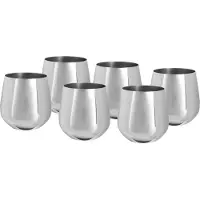 Echtwerk Weinglas, (Set, 6 tlg.), (Wein & Wasserkelch-Set), 500 ml, bruchsicher, stiellos, 10 x 9,5 cm
