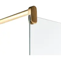 Beliani Duschwand Gold Sicherheitsglas u. Aluminium 190 cm Hoch 100 cm Breit mit Wandprofil ohne Tür Modern Klarglas Walk-In Dusche für Badezimmer