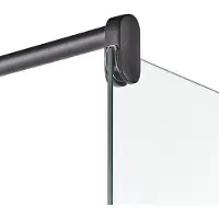 Beliani Duschwand Schwarz Sicherheitsglas u. Aluminium 190 cm Hoch 90 cm Breit mit Wandprofil ohne Tür Modern Klarglas Walk-In Dusche für Badezimmer