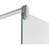 Beliani Duschwand Silber Sicherheitsglas u. Aluminium 190 cm Hoch 90 cm Breit mit Wandprofil ohne Tür Modern Klarglas Walk-In Dusche für Badezimmer