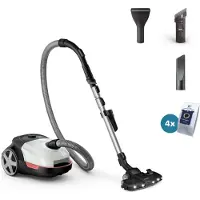 Philips Bodenstaubsauger "XD6122/12 6000 Series", weiß (arktic, weiß glänzend), B:32cm H:28cm T:47cm, Bodenstaubsauger, mit 4l Fassungsvermögen und TriActive+ LED-Düse, Bodenstaubsauger