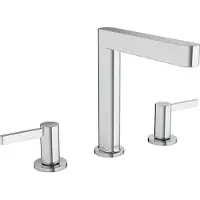 Hansgrohe 3-Loch-Waschtischarmatur FINORIS 160 m Push-Open Ablaufgarnitur 1 1/4Zoll chr chrom