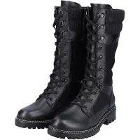 Remonte Damen Stiefel kuschelig warm mit Lamwolle und loser Einlage D0B76, Größe:38 EU, Farbe:Schwarz
