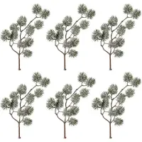 Creativ Green Winterliche Kunstpflanze "Weihnachtsdeko" Zweig in Frost-Optik, 6er-Set