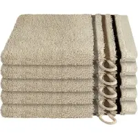 Schiesser Waschhandschuh "Skyline Color aus 100 % Baumwolle mit eleganter Streifenbordüre", (5 St., 5 Waschhandschuhe (16x22 cm), MADE IN GREEN by OEKO-TEX