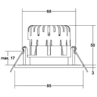 Brumberg LED-Einbauspot BB20 IP65 RC Anschlussbox nickel