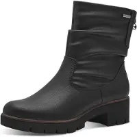 Tamaris Damen Stiefelette Warmfutter Reißverschluss Raffung Blockabsatz 1-26438-43, Größe:38 EU, Farbe:Schwarz