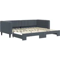 vidaXL Tagesbett Ausziehbar Dunkelgrau 90x200 cm Samt