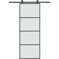 vidaXL Schiebetür mit Beschlag 76x205 cm ESG-Glas & Aluminium