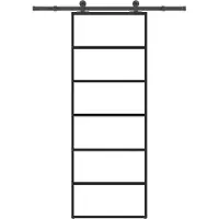 vidaXL Schiebetür mit Beschlag 76x205 cm ESG-Glas & Aluminium