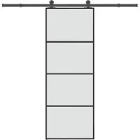 vidaXL Schiebetür mit Beschlag 76x205 cm ESG-Glas & Aluminium