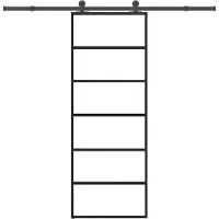 vidaXL Schiebetür mit Beschlag 76x205 cm ESG-Glas & Aluminium