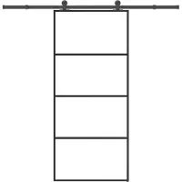 vidaXL Schiebetür mit Beschlag 90x205 cm ESG-Glas & Aluminium