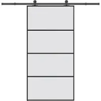 vidaXL Schiebetür mit Beschlag 102,5x205 cm ESG-Glas & Aluminium