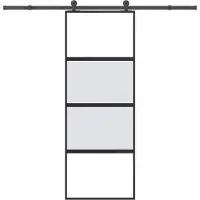 vidaXL Schiebetür mit Beschlag 76x205 cm Hartglas & Aluminium