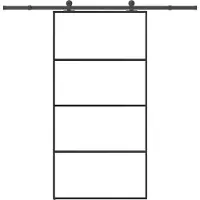 vidaXL Schiebetür mit Beschlag 102,5x205 cm ESG-Glas & Aluminium
