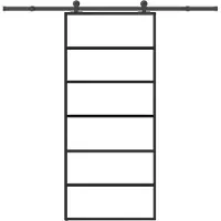 vidaXL Schiebetür mit Beschlag 90x205 cm ESG-Glas & Aluminium