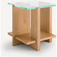 AM.PM Beistelltisch Mit Eichenfurnier Und Gehärtetem Glas, Laby