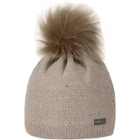 Maximo Bommelmütze , Jungen, Gr. 51, braun, Feinstrick, Materialmix, unifarben, Mützen Bommelmütze, mit Glitzersteinen für Mädchen
