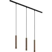 QAZQA Modernes Schienensystem mit 3 Pendelleuchten Bronze 1-phasig - Slimline Keno