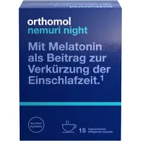 Orthomol VET Nemuri night - zur Verkürzung der Einschlafzeit - Heißgetränk mit Melatonin und Hopfen-Extrakt - Granulat, 15 St. Tagesportionen