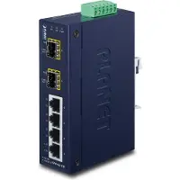 Planet 4-port Industrieller Ethernet Switch 4 x 10/100Base-TX, 2 x 100Base-FX SFP IP30, -40 bis 75øC, Unmanaged, L2, Fast Ethernet (10/100), Vollduplex, Wandmontage