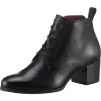 Tamaris Damen Schnürstiefeletten/ Ankle Boots Schwarz Glattleder Größe: 37
