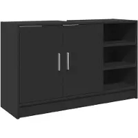 vidaXL Waschbeckenunterschrank Schwarz 90x29x55 cm Holzwerkstoff