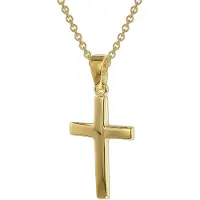 Trendor 39438 Kreuz-Anhänger Gold 333 mit goldplattierter Silberkette