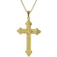 Trendor 15762 Kreuz-Anhänger Gold 333/8K mit vergoldeter Silber-Herrenkette