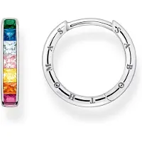 Thomas Sabo CR668-477-7 Damen-Silberohrringe Creolen Bunte Steine Pavé