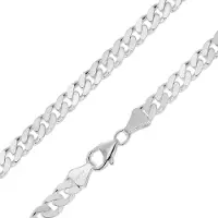 Trendor 15104 Herren-Halskette Silber 925 Flachpanzer Breite 6 mm