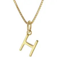 Trendor 15255-H Damen-Kette mit Buchstabe H Anhänger Gold auf Silber 925